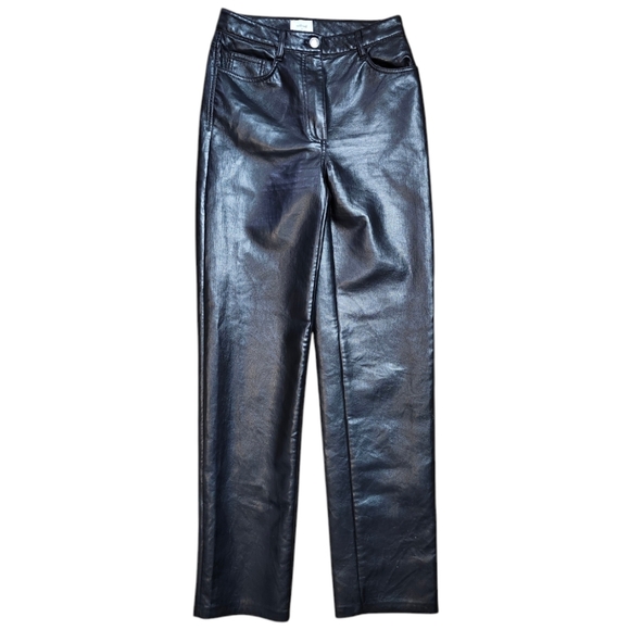 Aritzia Wilfred Melina Black Vegan Leather Pants Size 2 - Picture 3 of 10